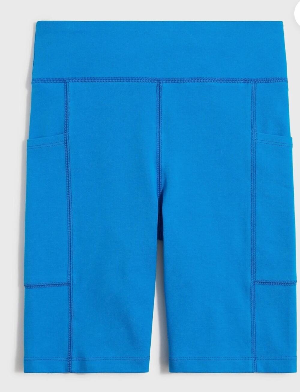 J. Crew High Rise Long Bike Side Pocket Cotton Spandex Workout Shorts Blue XS